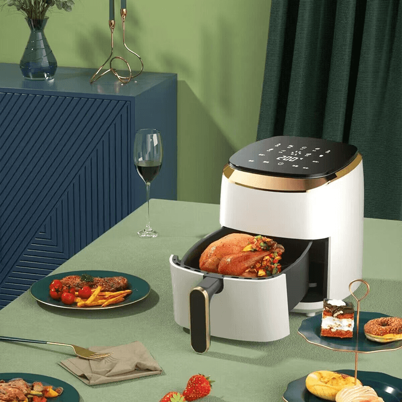 De frango frito a vegetais, como a fritadeira de 3,5L chega à cozinha completa?